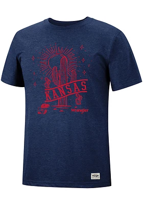Wrangler Kansas Jayhawks Blue Desert Short Sleeve Fashion T Shirt