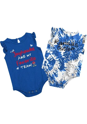 Colosseum Kansas Jayhawks Baby Blue Two Bits Tie Dye Set One Piece