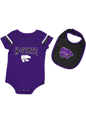 Colosseum K-State Wildcats Baby Purple Chocolate Set One Piece with Bib