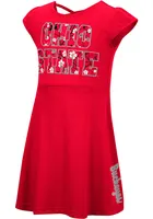 Colosseum Ohio State Buckeyes Toddler Girls Red Merry Go Round Short Sleeve Dress