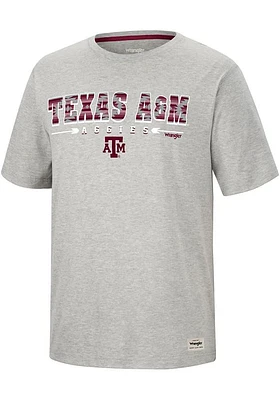 Wrangler Texas A&M Aggies Grey Sunset Short Sleeve Fashion T Shirt