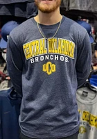 Colosseum Central Oklahoma Bronchos Navy Blue Playbook Arch Mascot Long Sleeve T Shirt