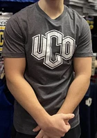 Colosseum Central Oklahoma Bronchos Charcoal Playbook Team Logo Short Sleeve T Shirt