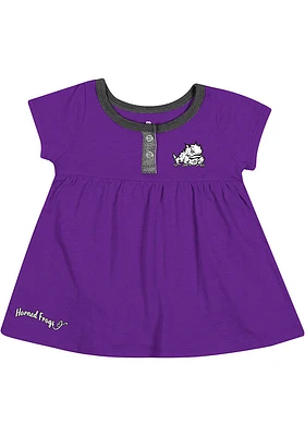 Colosseum TCU Horned Frogs Baby Girls Purple Jessica Short Sleeve Dress