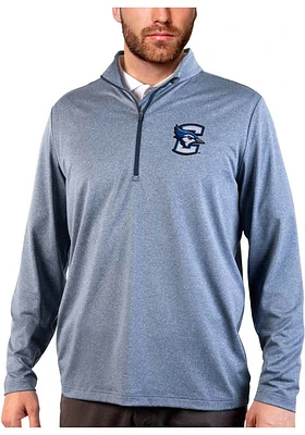 Antigua Creighton Bluejays Mens Navy Blue Rally Long Sleeve Qtr Zip Pullover
