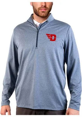 Antigua Dayton Flyers Mens Navy Blue Rally Long Sleeve 1/4 Zip Pullover