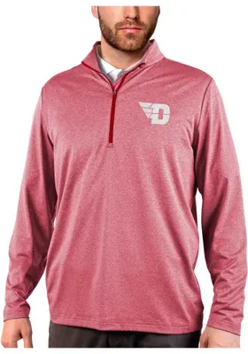 Antigua Dayton Flyers Mens Rally Long Sleeve Qtr Zip Pullover