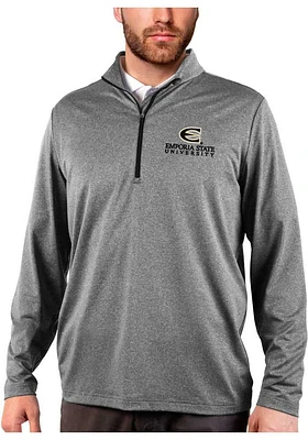 Antigua Emporia State Hornets Mens Black Rally Long Sleeve Qtr Zip Pullover