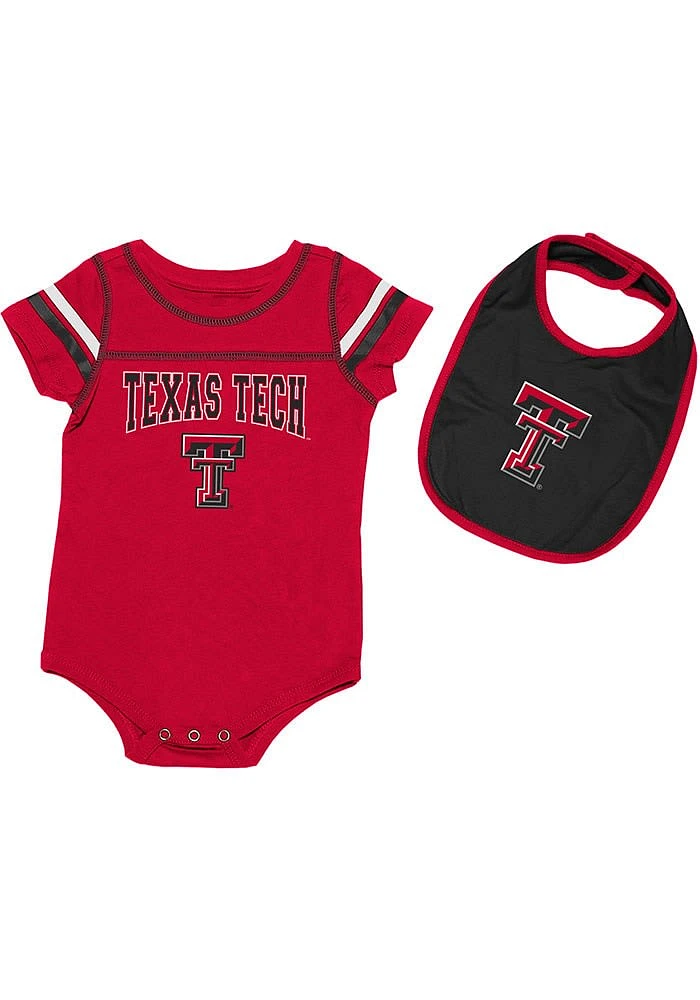 Colosseum Texas Tech Red Raiders Baby Chocolate Set One Piece with Bib