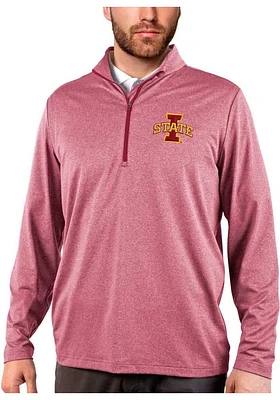Antigua Iowa State Cyclones Mens Cardinal Rally Long Sleeve Qtr Zip Pullover