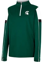 Colosseum Michigan State Spartans Youth Green Blumbloopas Long Sleeve Quarter Zip Shirt