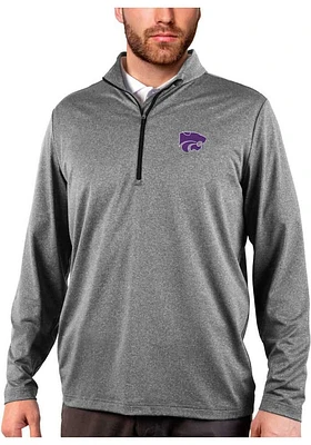 Antigua K-State Wildcats Mens Black Rally Power Cat Long Sleeve Qtr Zip Pullover