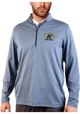 Antigua Kent State Golden Flashes Mens Navy Blue Rally Long Sleeve Qtr Zip Pullover