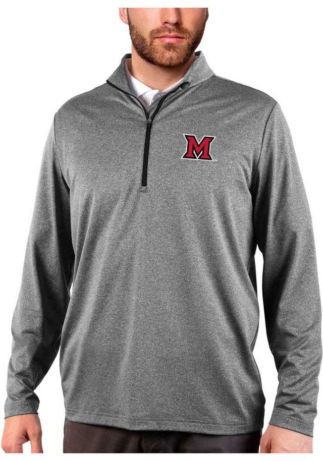 Antigua Miami RedHawks Mens Rally Long Sleeve 1/4 Zip Pullover