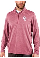 Antigua Oklahoma Sooners Mens Crimson Rally Long Sleeve Qtr Zip Pullover