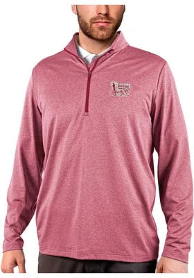 Antigua Oklahoma Sooners Mens Crimson Rally Design Long Sleeve Qtr Zip Pullover