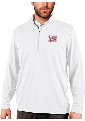 Antigua Oklahoma Sooners Mens White Rally Long Sleeve Qtr Zip Pullover