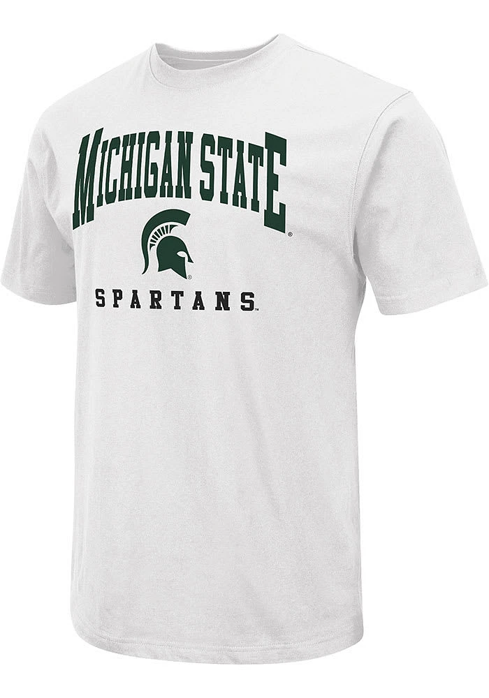Colosseum Michigan State Spartans White Arch Name Mascot Short Sleeve T Shirt