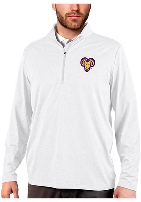Antigua West Chester Golden Rams Mens White Rally Long Sleeve Qtr Zip Pullover