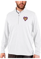 Antigua West Chester Golden Rams Mens White Rally Long Sleeve Qtr Zip Pullover