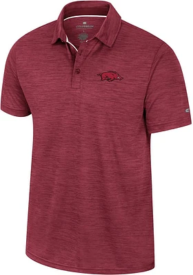 Colosseum Arkansas Razorbacks Mens Cardinal Positraction Short Sleeve Polo
