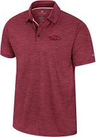 Colosseum Arkansas Razorbacks Mens Cardinal Positraction Short Sleeve Polo