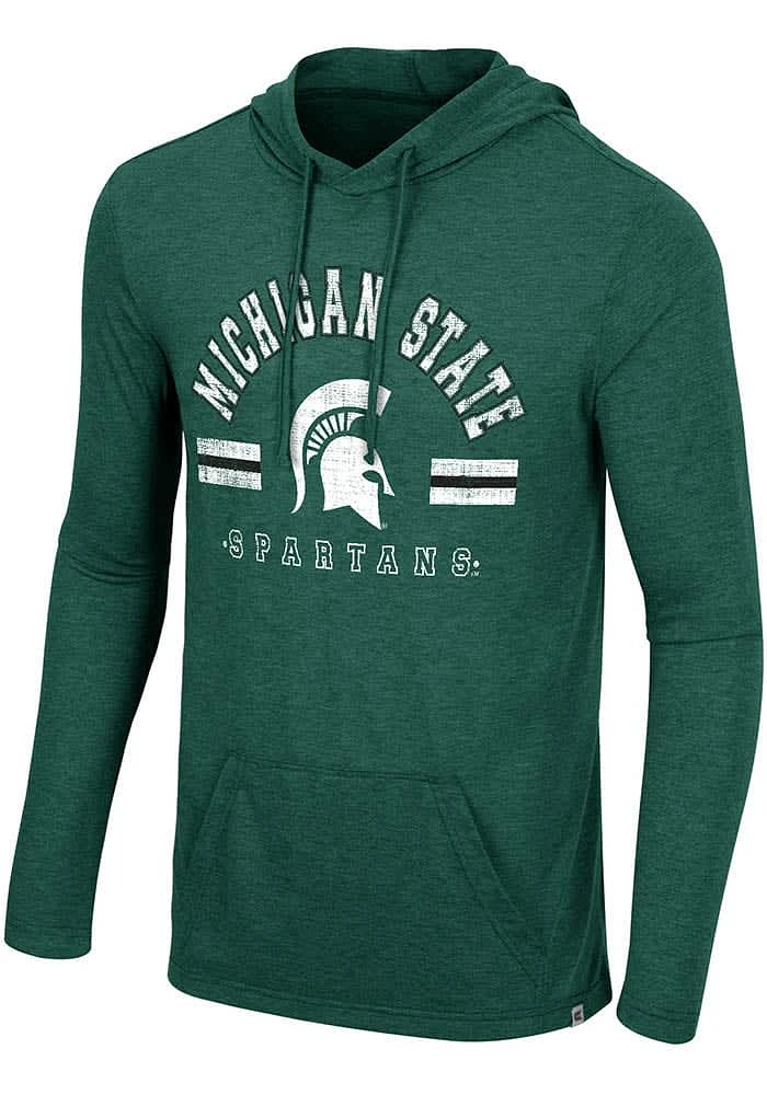 Colosseum Michigan State Spartans Mens Green OHT Ticking Like Long Sleeve Hoodie