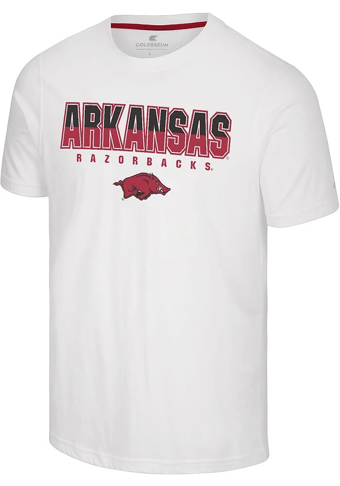 Colosseum Arkansas Razorbacks White Crane Short Sleeve T Shirt