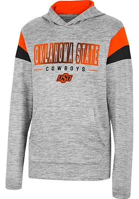 Colosseum Oklahoma State Cowboys Youth Grey Tartookas Long Sleeve Hoodie