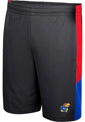 Colosseum Kansas Jayhawks Mens Black Very Thorough Shorts