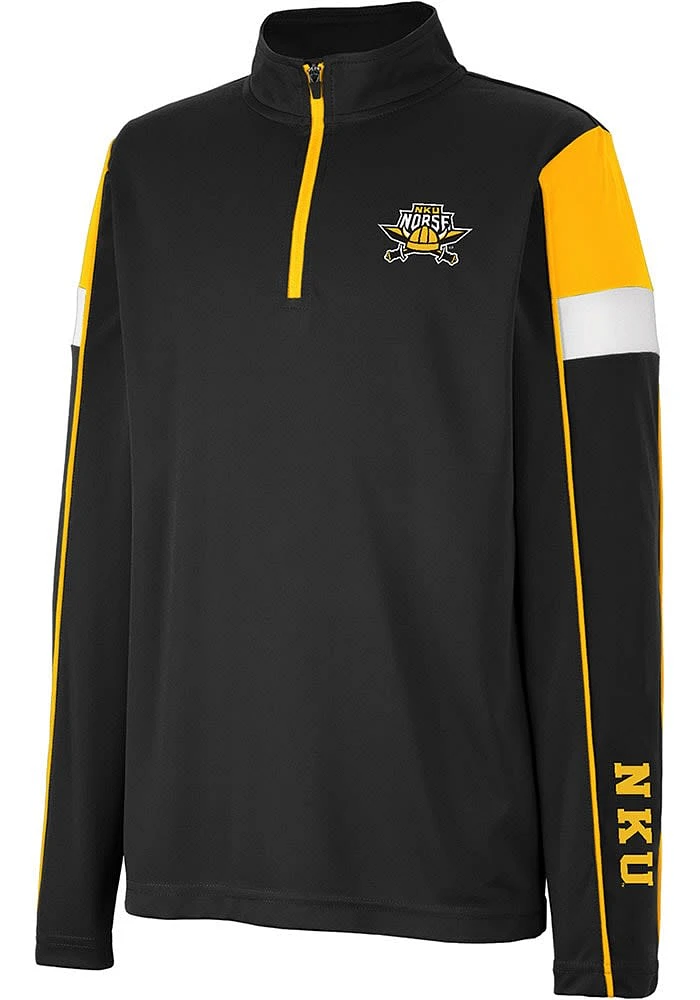 Colosseum Northern Kentucky Norse Youth Black Screever Long Sleeve Quarter Zip Shirt