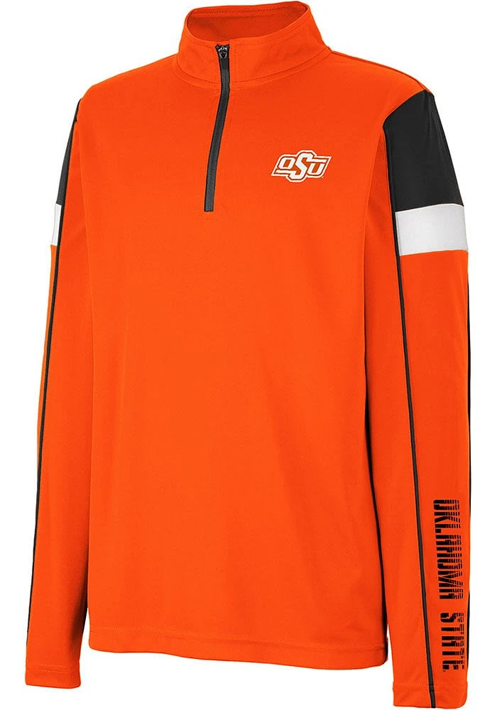 Colosseum Oklahoma State Cowboys Youth Orange Screever Long Sleeve Quarter Zip Shirt