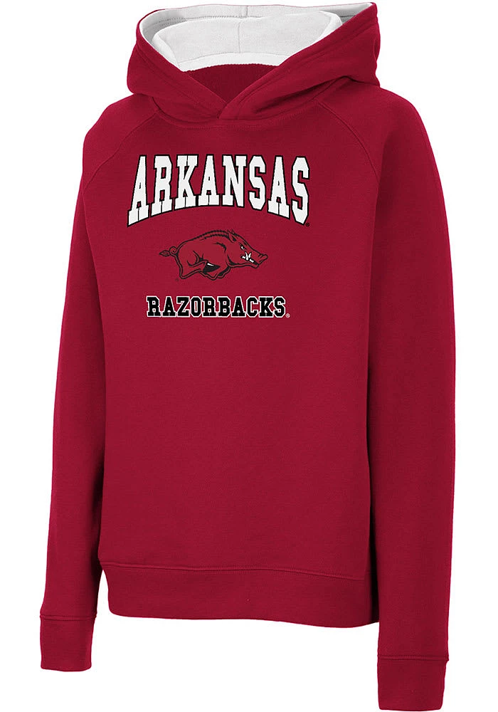 Colosseum Arkansas Razorbacks Youth Cardinal Number 1 Long Sleeve Hoodie