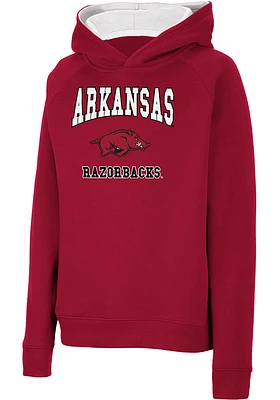 Colosseum Arkansas Razorbacks Youth Cardinal Number 1 Long Sleeve Hoodie