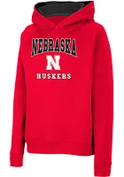 Colosseum Nebraska Cornhuskers Youth Red Number 1 Long Sleeve Hoodie