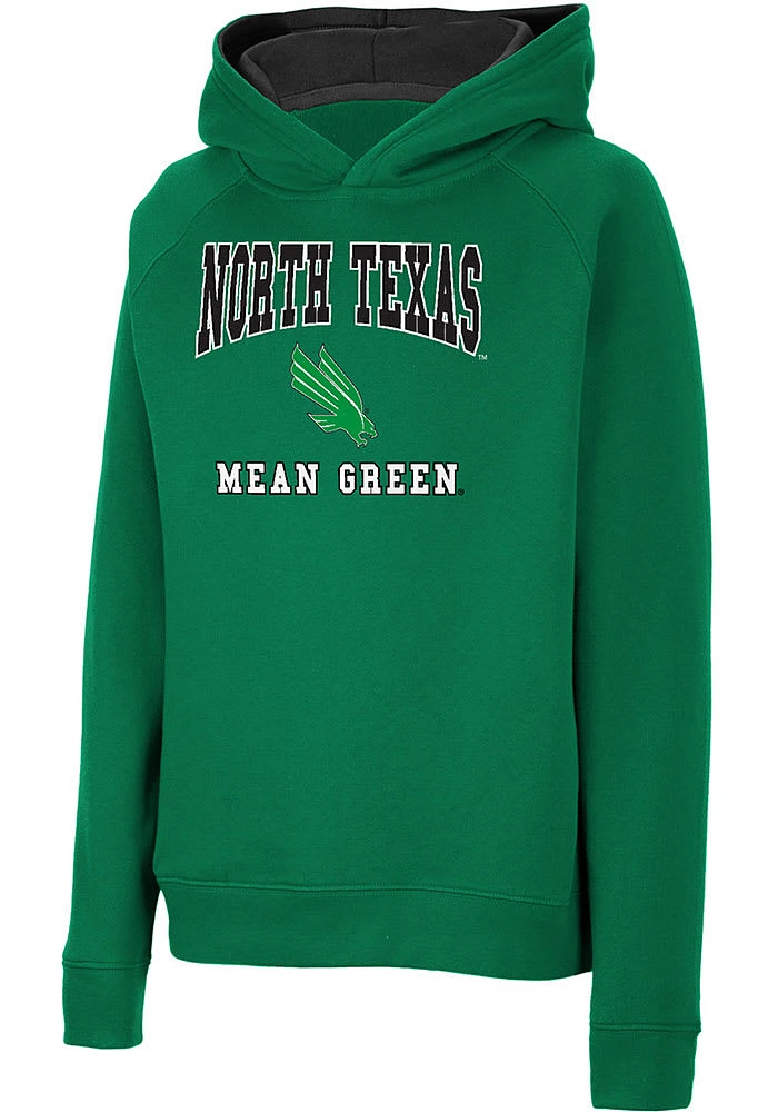 Colosseum North Texas Mean Green Youth Kelly Number 1 Long Sleeve Hoodie