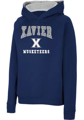 Colosseum Xavier Musketeers Youth Navy Blue Number 1 Long Sleeve Hoodie