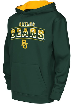 Colosseum Baylor Bears Youth Green Block Name Drop Long Sleeve Hoodie