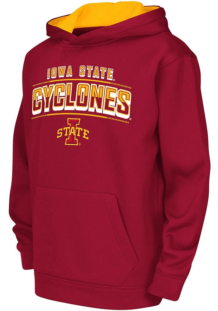 Colosseum Iowa State Cyclones Youth Cardinal Block Name Drop Long Sleeve Hoodie