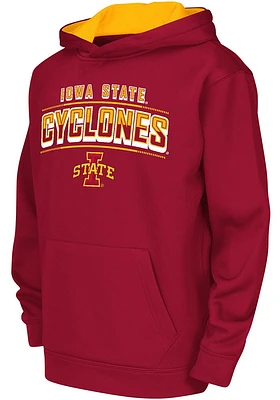 Colosseum Iowa State Cyclones Youth Cardinal Block Name Drop Long Sleeve Hoodie