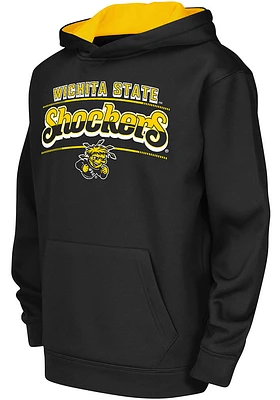 Colosseum Wichita State Shockers Youth Black Block Name Drop Long Sleeve Hoodie