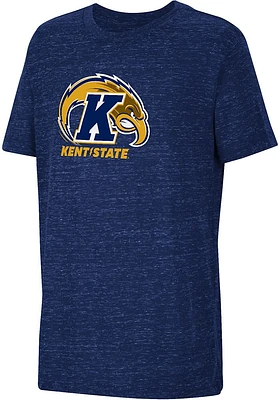 Colosseum Kent State Golden Flashes Youth Navy Blue Knobby Primary Logo Short Sleeve T-Shirt