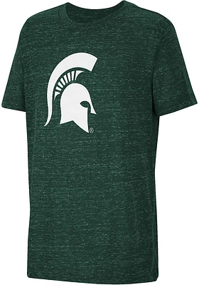Colosseum Michigan State Spartans Youth Green Knobby Primary Logo Short Sleeve T-Shirt