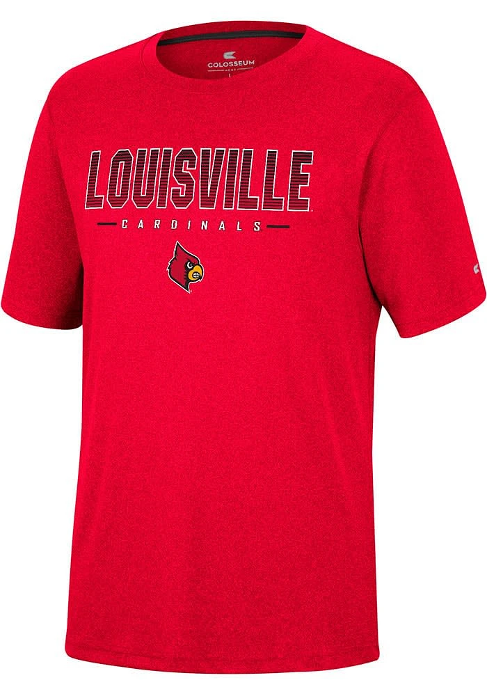 Colosseum Louisville Cardinals Youth Red High Pressure Short Sleeve T-Shirt