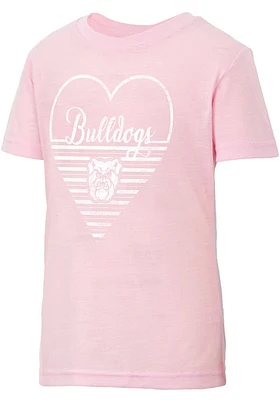 Colosseum Butler Bulldogs Girls Pink Knobby Heart Short Sleeve Tee
