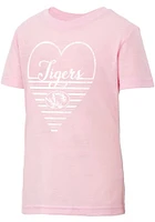 Colosseum Missouri Tigers Girls Pink Knobby Heart Short Sleeve Tee