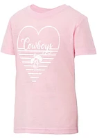 Colosseum Oklahoma State Cowboys Girls Pink Knobby Heart Short Sleeve Tee