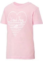 Colosseum TCU Horned Frogs Girls Pink Knobby Heart Short Sleeve Tee