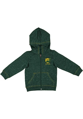 Colosseum Baylor Bears Toddler Knobby Long Sleeve Full Zip Sweatshirt - Green