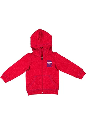 Colosseum SMU Mustangs Toddler Knobby Long Sleeve Full Zip Sweatshirt - Red